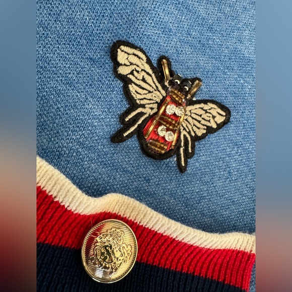 Maje Vest - light blue/blue/red/white with gold buttons. New! Size 1 - Women - Picture 5 of 10